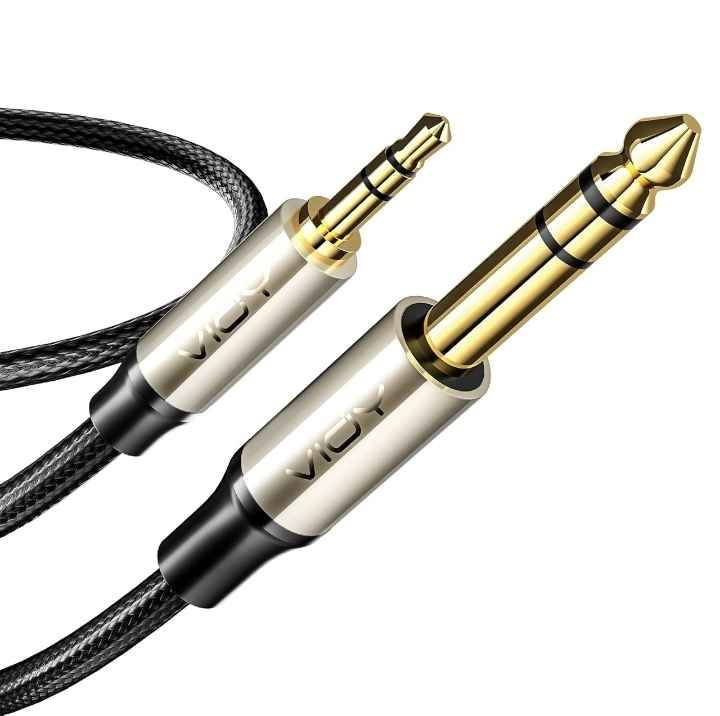 3.5mmtrs 1/8" Male to 6.35mm 1/4" Aux Cord - 1.5m