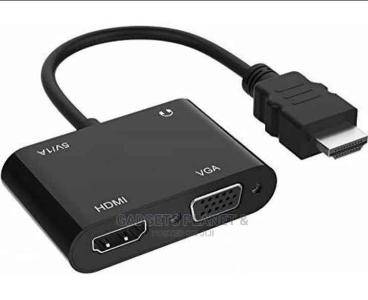 HDMI to HDMI+VGA Adapter With Audio for Dual Display - Black