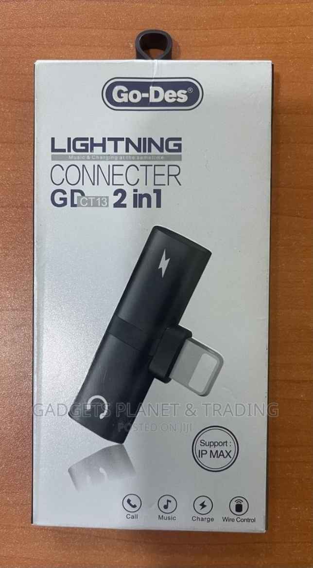 Go-Des Apple Lightning 2in1 Splitter Connector