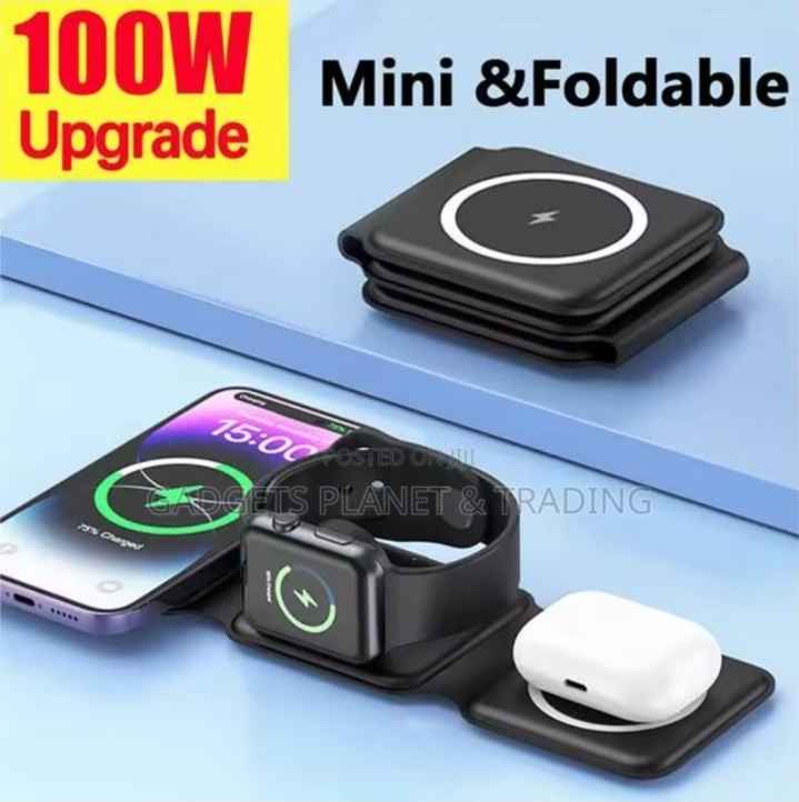 Foldable Super Fast Wireless 3in1 Charger for Apple Products