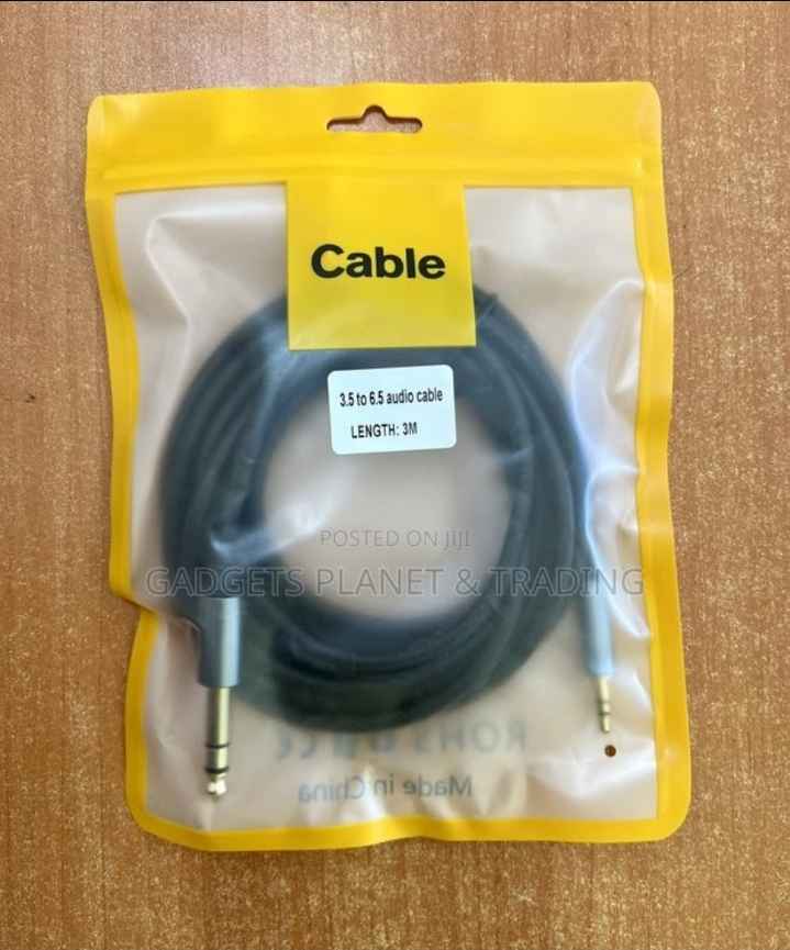 3.5mm to 6.5mm Male to Male Audio Adapter Cable - 3m